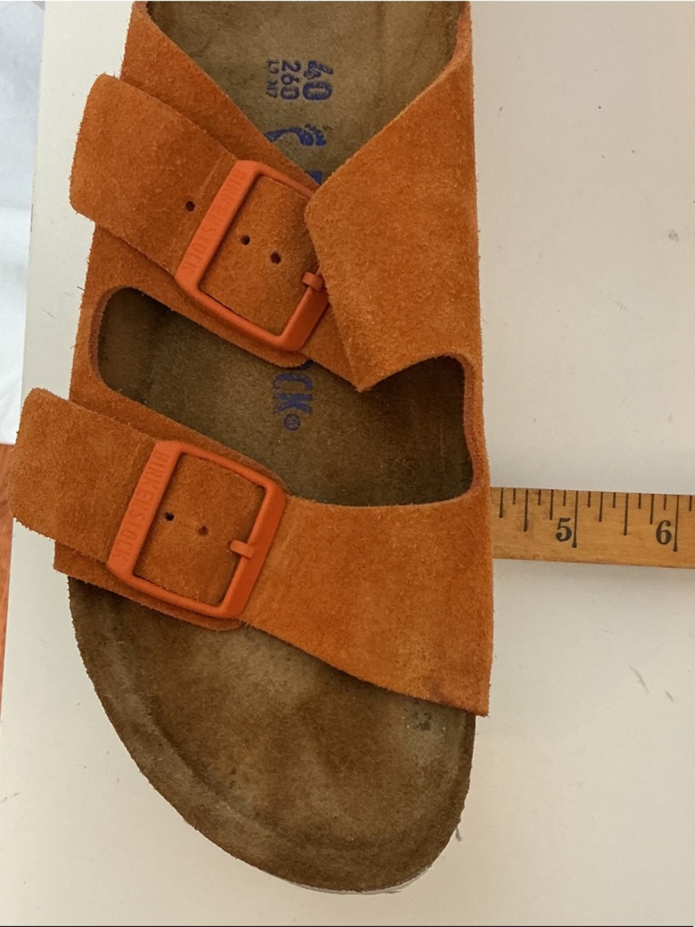 Birkenstock Orange Suede Two-Buckle Sandals - Picture 9 of 9
